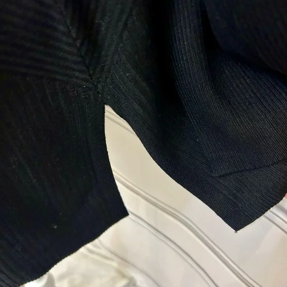 Black Cardigan Sweater, LS Open, Ribbed Design, New with Tags - Picture 4 of 9